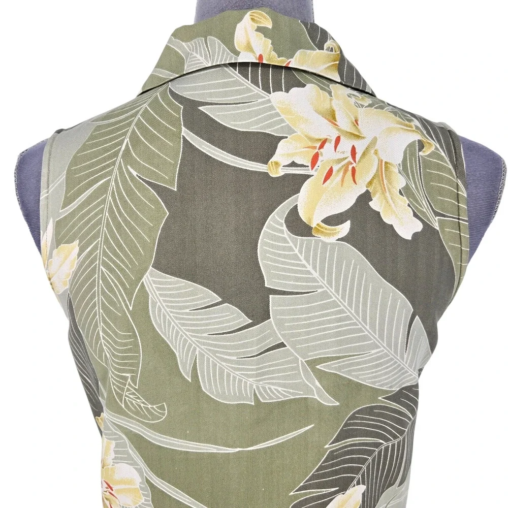 Tommy Bahama Dress Womens XS Silk Beige Floral Button Up Hawaiian Maxi Vintage